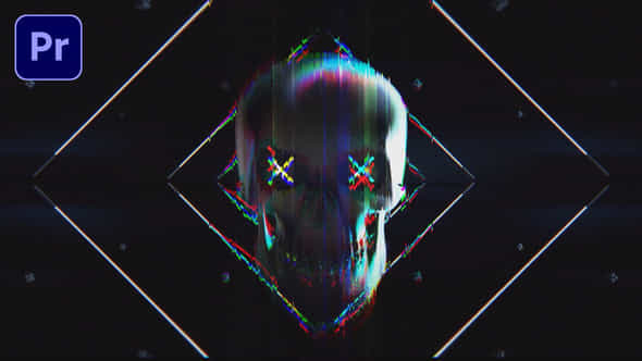 Skull Glitch Logo - VideoHive 50397396