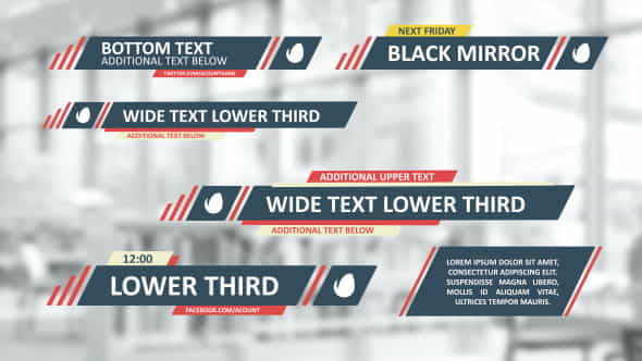 Flat Lines Lower Thirds - VideoHive 9084513