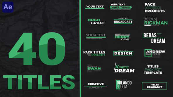 40 Titles Pack - VideoHive 47360903