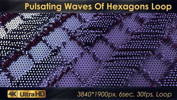 Pulsating Waves Of Hexagons Shapes - VideoHive 31253807