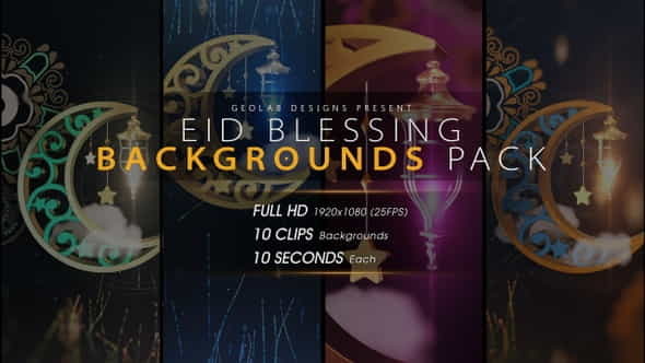 Eid Blessing Backgrounds Pack - VideoHive 23847911