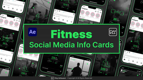 Fitness Social Media Info Cards For After Effects - VideoHive 50360068