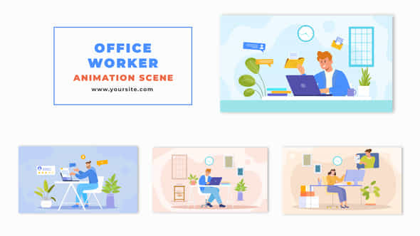 2D Office Worker - VideoHive 48569256