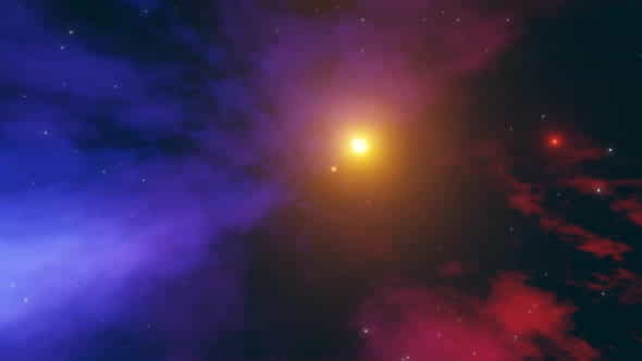 Space Flight Through the Nebula - VideoHive 32444959