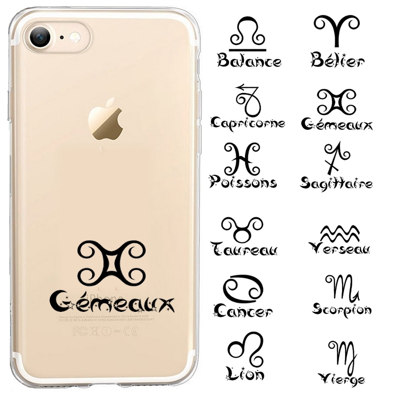 Coque Iphone 7 8 SE 2020 signe astrologique personnalisee