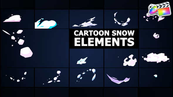 Cartoon Snow Elements Fcpx - VideoHive 48997498