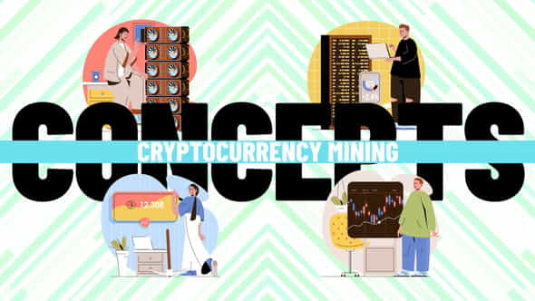 Cryptocurrency mining - Scene Situation - VideoHive 34402072