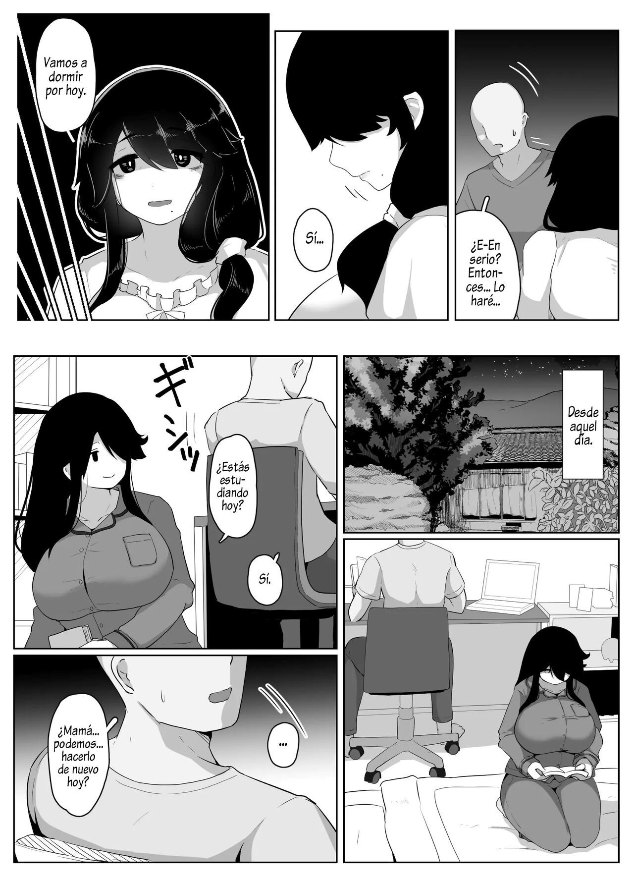 [hahayamoya (moya)] Oyasumi, Okaa-san I  Good Night, Mom I [Spanish]  [Al Chile no Sé Scan]