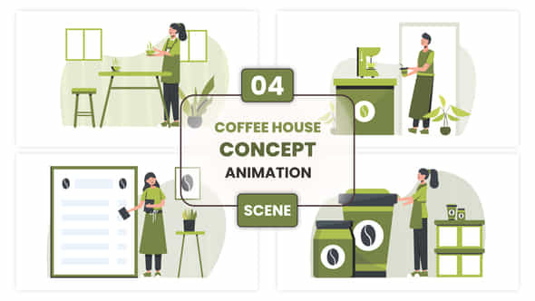 Coffee House Concept Animation Scene - VideoHive 53389696