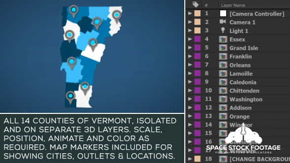 Vermont Map Kit - VideoHive 20839373