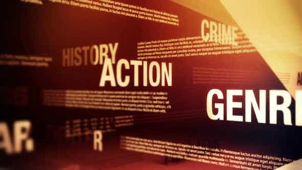 Movie Genres Related Words Background - VideoHive 33168636
