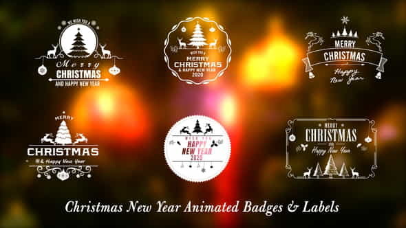 Christmas New Year Badges - VideoHive 9756130