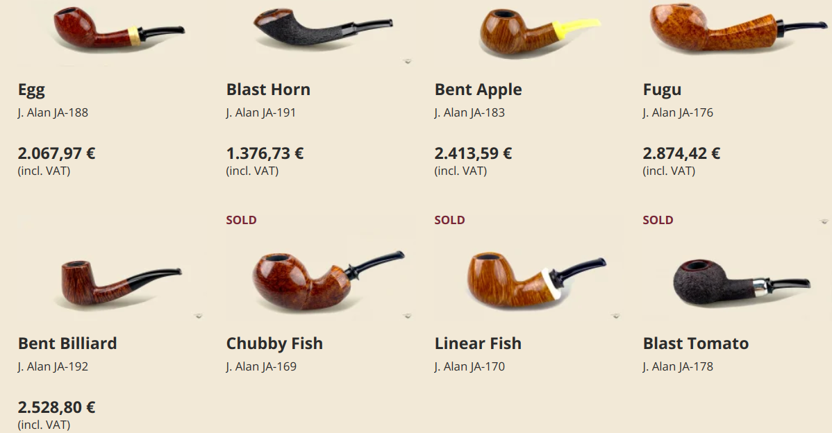 exclusive tobacco pipes