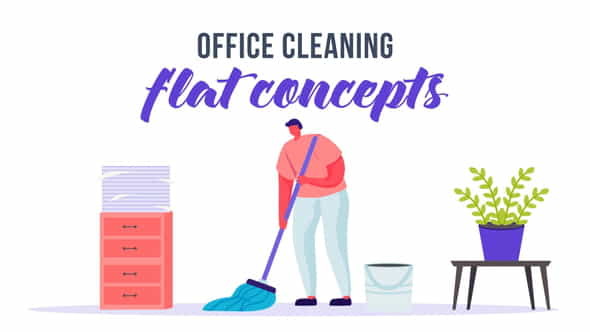 Office cleaning - Flat Concept - VideoHive 33263979