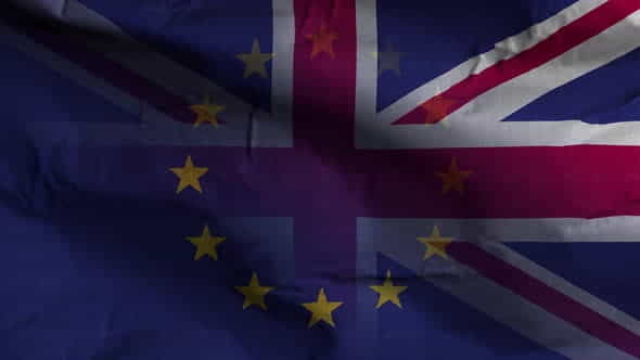 EU UK Flag Textured Waving - VideoHive 29972387