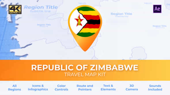 Zimbabwe Map - - VideoHive 39799504