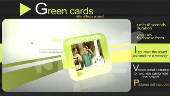 Green Cards After Effects Project - VideoHive 41154