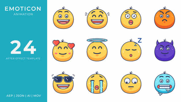 Emoticon Animated Icons After Effects - VideoHive 52876367