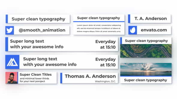 Super Clean Lower Thirds - VideoHive 23457437