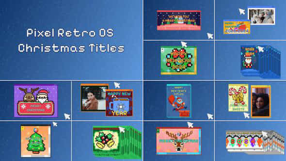 Pixel Retro Os Christmas Titles - VideoHive 49603883