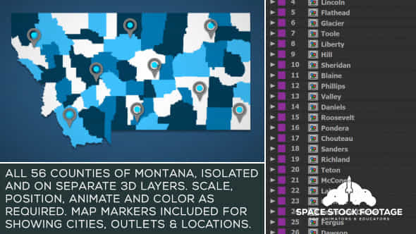 Montana Map Kit - VideoHive 20871687