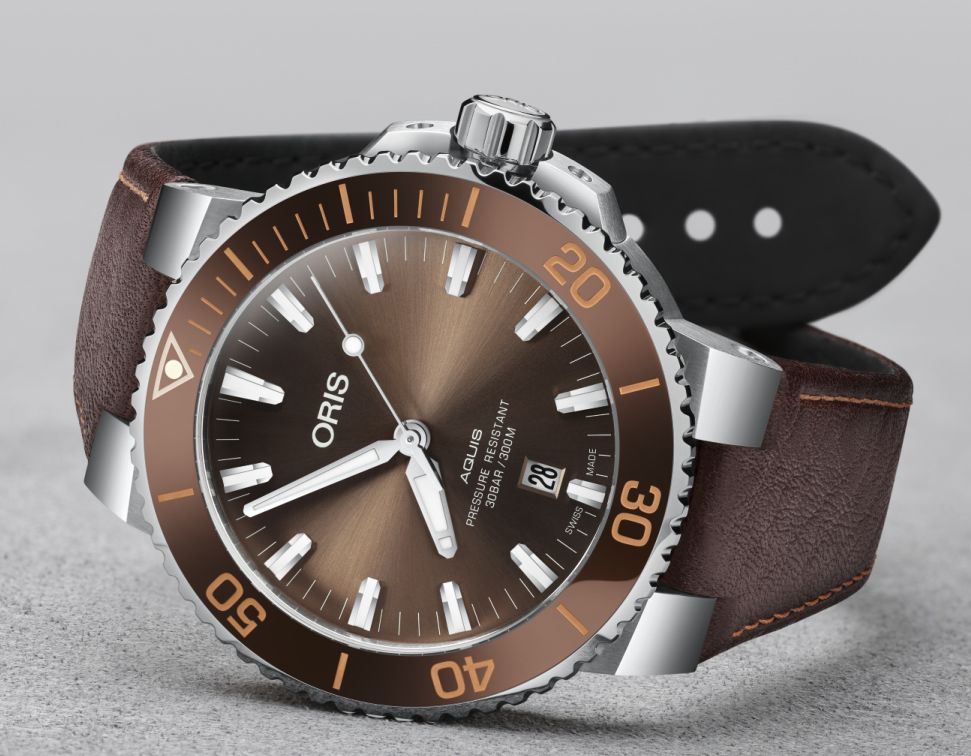 New Oris Aquis Date Brown and Green The Dive Watch Connection