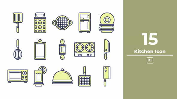 Kitchen Icon Premiere Pro - VideoHive 50436430