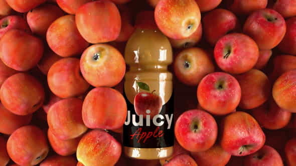 Red Apple Juice Bottle Label - VideoHive 32810586