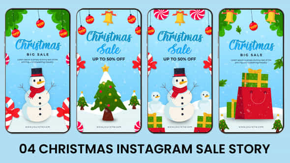 Merry Christmas Sale Instagram Stories Template - VideoHive 55359229