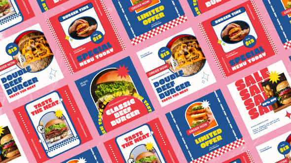 Spake Burger Shop Social Media Posts - VideoHive 49712309