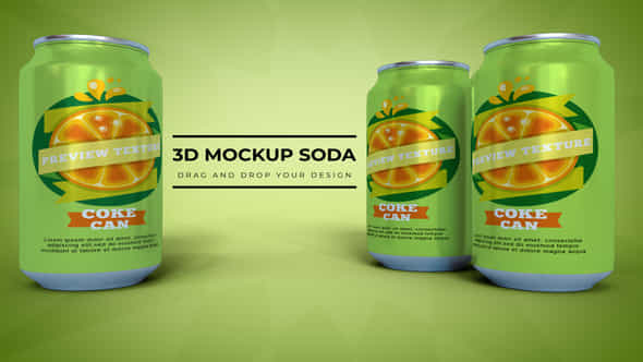 3D Mockup Soda Can - VideoHive 56856640