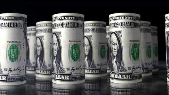 Dollar money banknotes rolls seamless - VideoHive 29926913