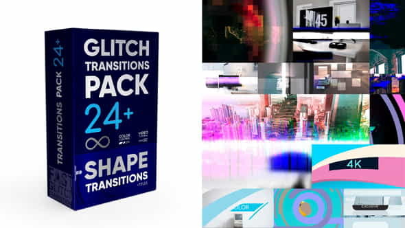 Glitch Transitions Pack 4K - VideoHive 34115526