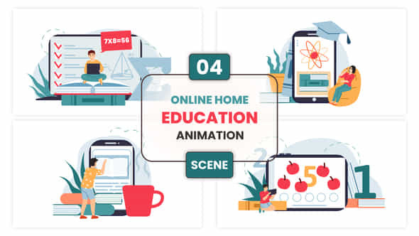 Online Home Education Animation Scene - VideoHive 53222862