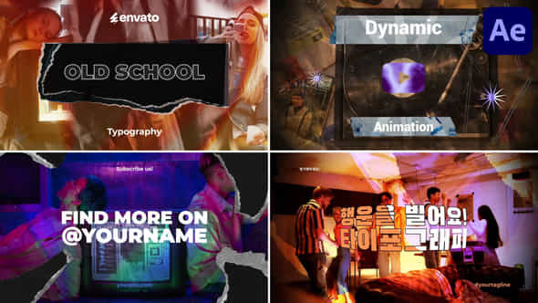 Old School Typography After Effects - VideoHive 56377089