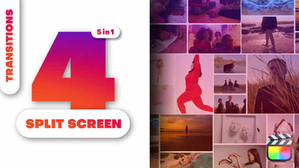 Multiscreen Transitions 4 Split Screen - VideoHive 51737733