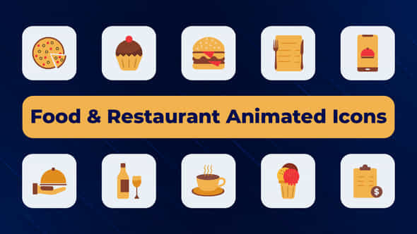 Food Restaurant Animated Icons - VideoHive 50552202