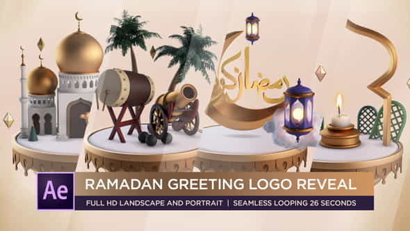 Ramadan Greeting Logo Reveal - VideoHive 26618336