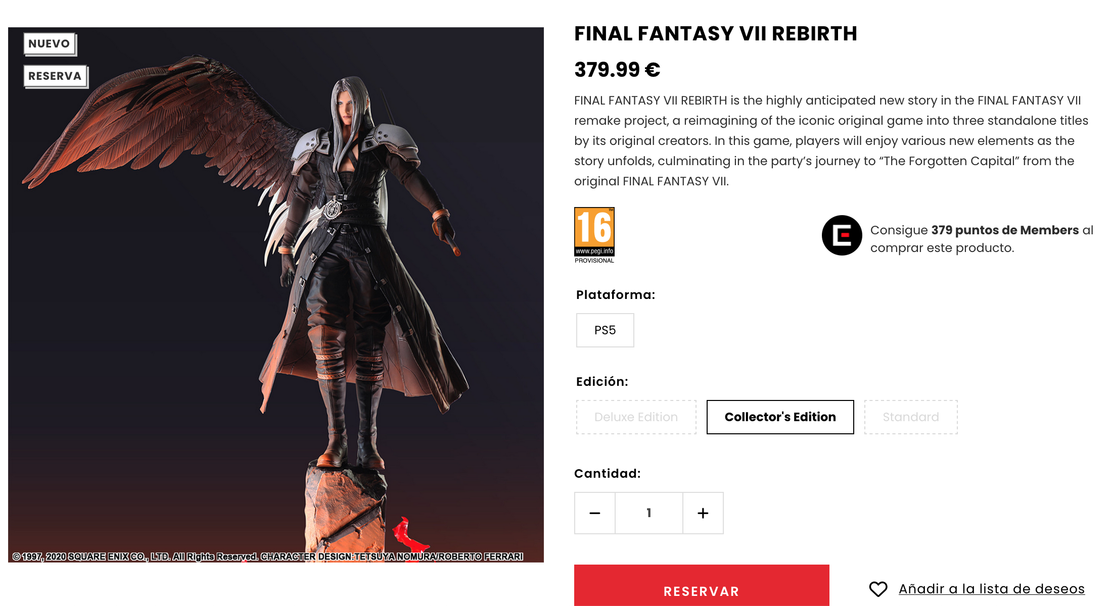 Final Fantasy VII Rebirth Deluxe Edition: formato físico