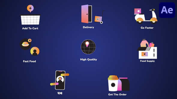 Delivery Service Icons And Titles For After Effects - VideoHive 53178574