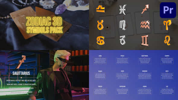 Zodiac 3D Symbols - VideoHive 44815908