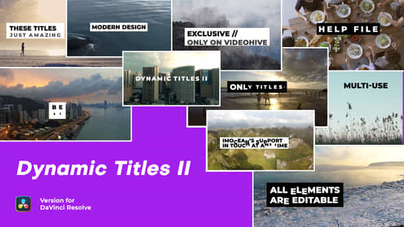 Dynamic Titles Ii Davinci Resolve - VideoHive 49660280