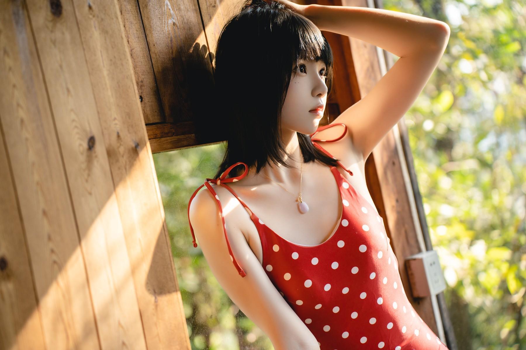 Cosplay 桜桃喵 红波点 Red Polka Dot(16)