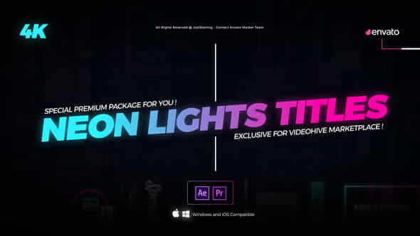 Neon Lights Titles 4K - VideoHive 22429324