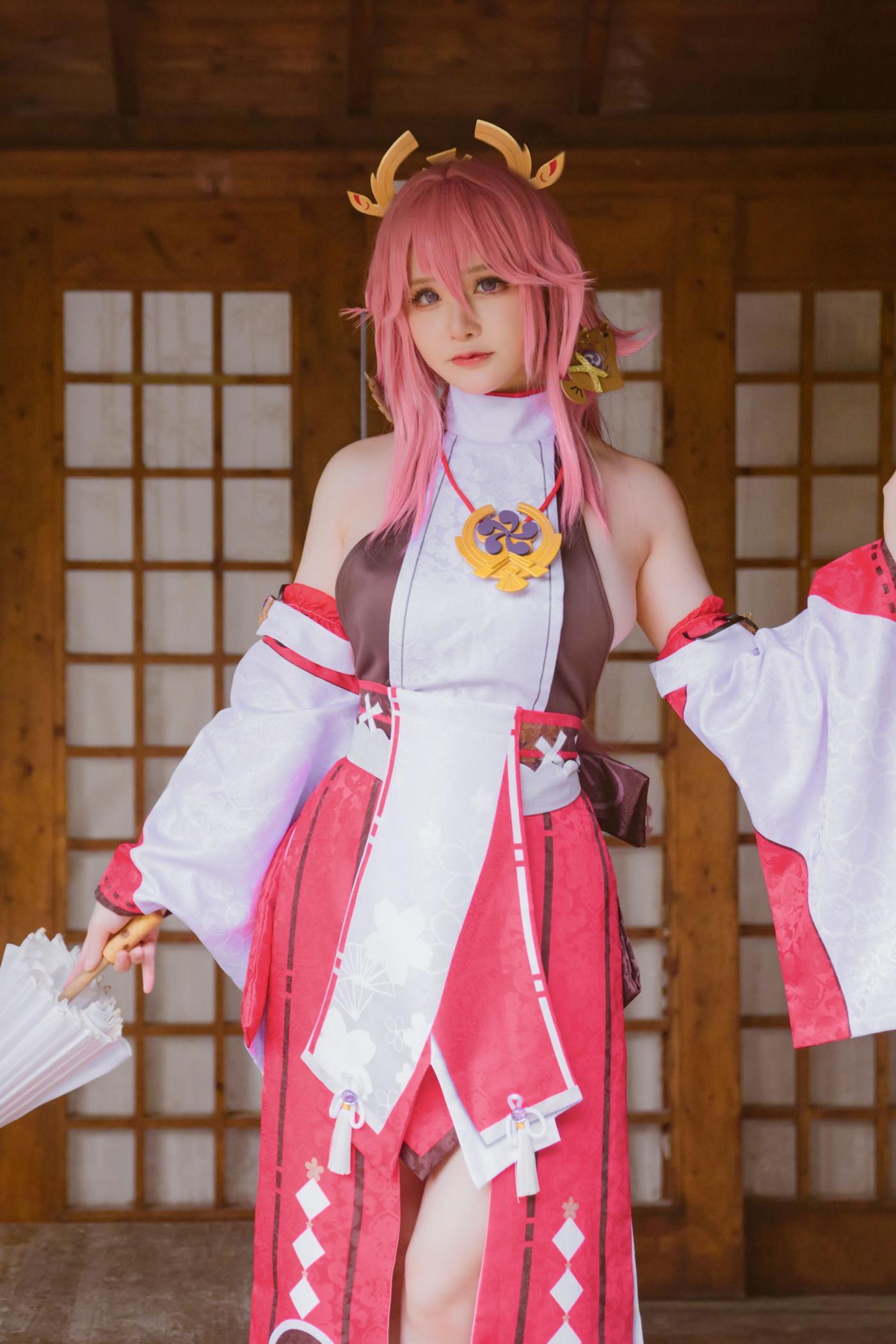 Cosplay 前羽_rr 原神 八重神子(46)