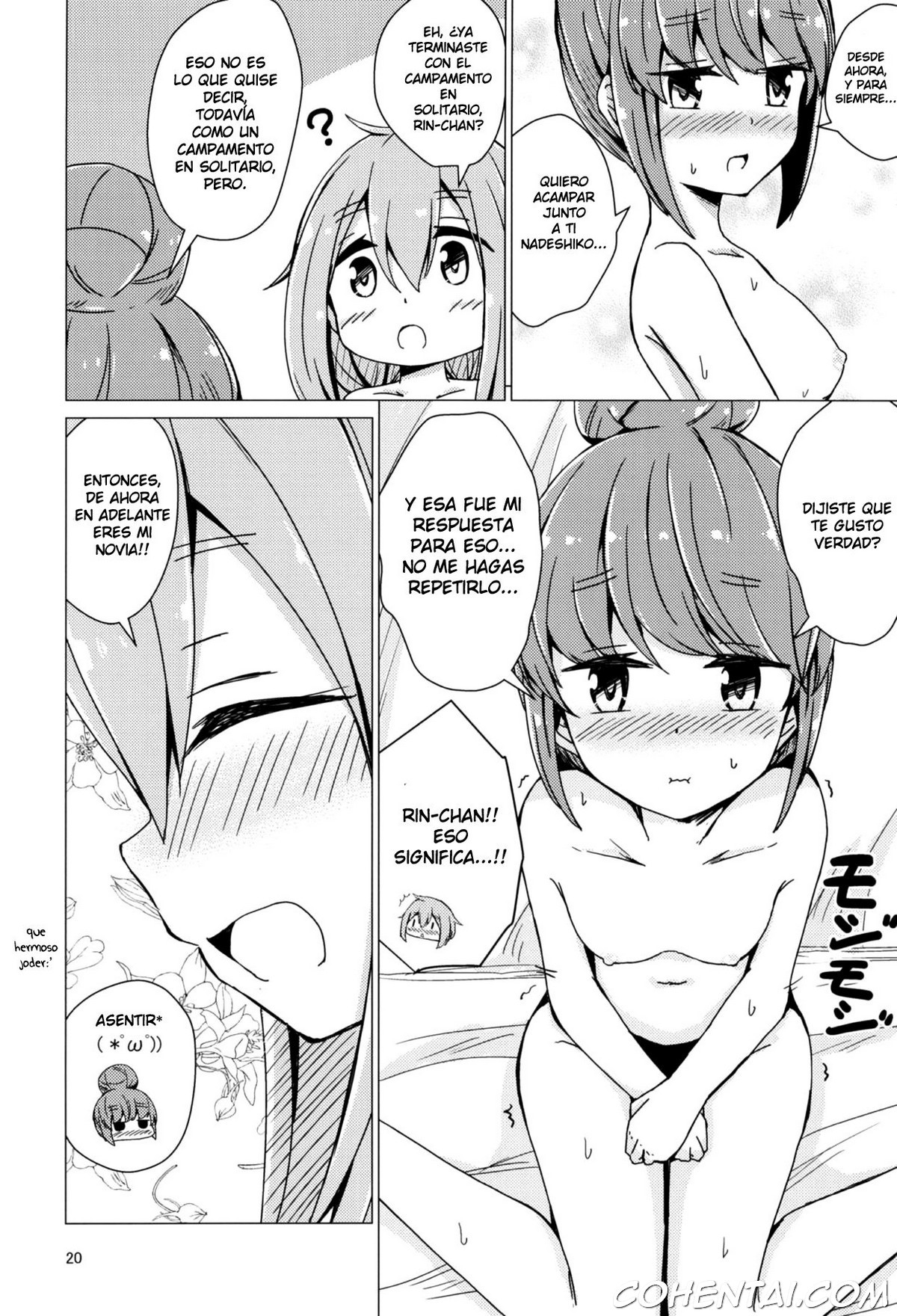 Sex Shinai to Derenai Tent ni Tojikomerareta NadeRin (Yuru Camp) xxx comics manga porno doujin hentai español sexo 