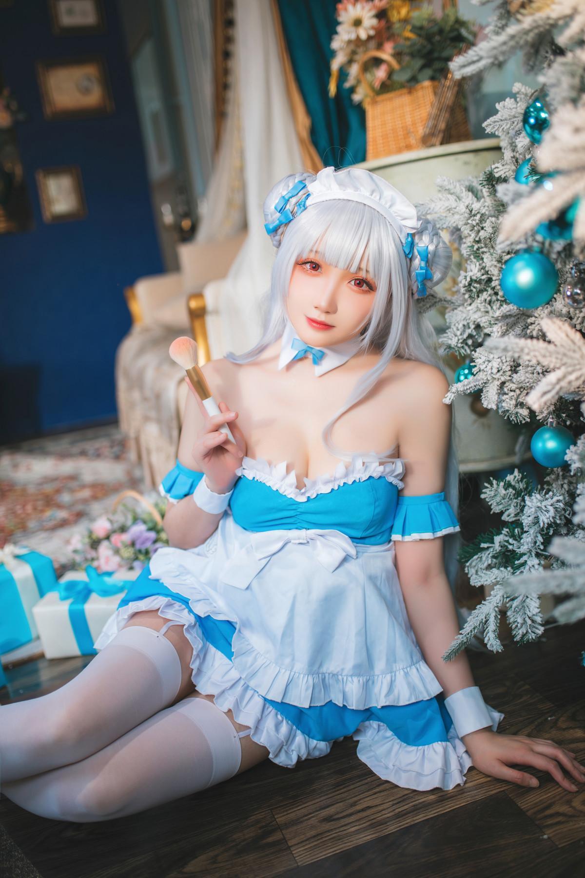 Cosplay 瓜希酱 碧蓝航线 小天鹅女仆(17)