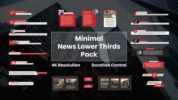 Minimal News Lower Thirds Pack - VideoHive 28006846