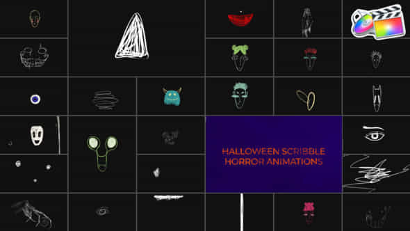 Halloween Scribble Horror Animations For Fcpx - VideoHive 48888368