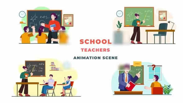 School Teacher Character - VideoHive 39652373